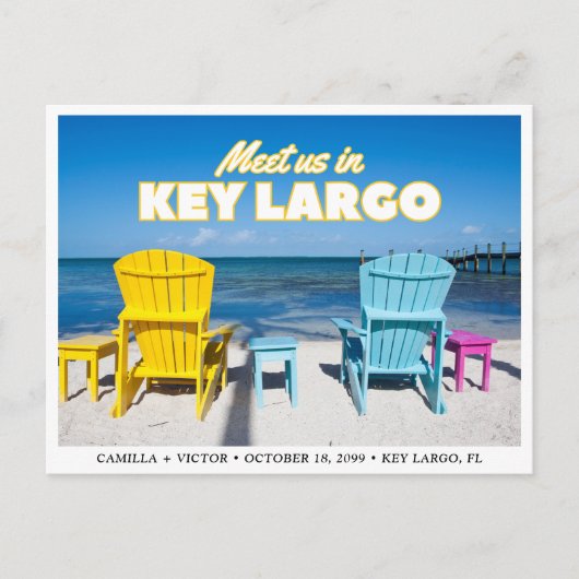 Florida Key Largo Wedding Save the Date Briefkaart (Voorkant)