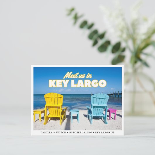Florida Key Largo Wedding Save the Date Briefkaart (Staand voorkant)