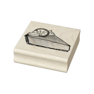 Florida Key Limoen Keylime Pie Slice Dessert Stamp Rubberstempel