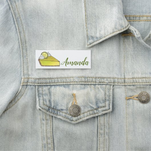 Florida Key Limoen Pie Slice Bakery Cafe Restauran Naamplaatje (In situ)