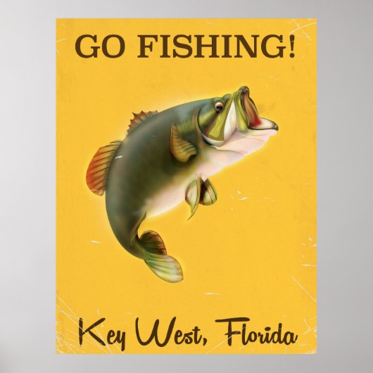Florida Key West vintage visposter Poster (Voorkant)