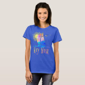 Florida Key West Waterverf Zeilboot en Sunshine T-shirt (Voorkant volledig)