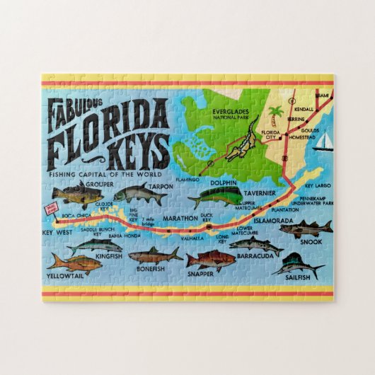 Florida Keys 11x14 Vis Legpuzzel (Horizontaal)