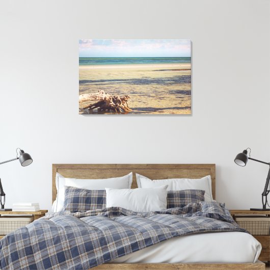 Florida Keys Bahia Honda Driftwood Beach Canvas Afdruk (Insitu (Slaapkamer))