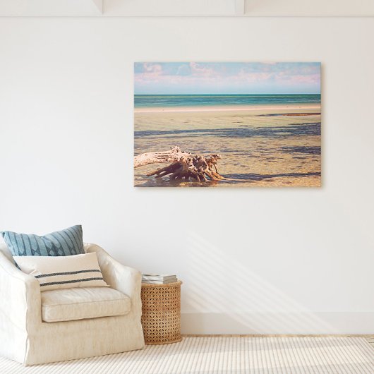 Florida Keys Bahia Honda Driftwood Beach Canvas Afdruk