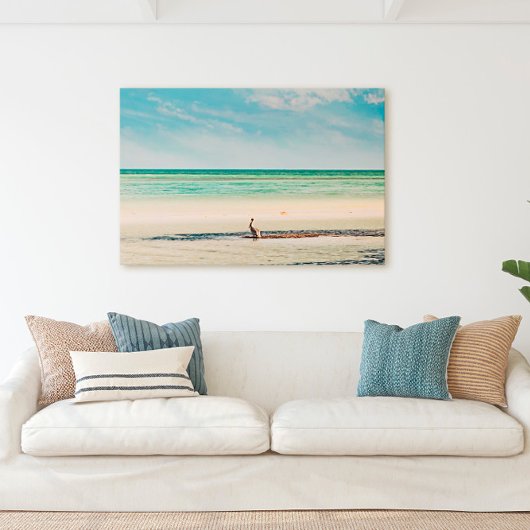 Florida Keys Bahia Honda Pelican Beach Scene Canvas Afdruk