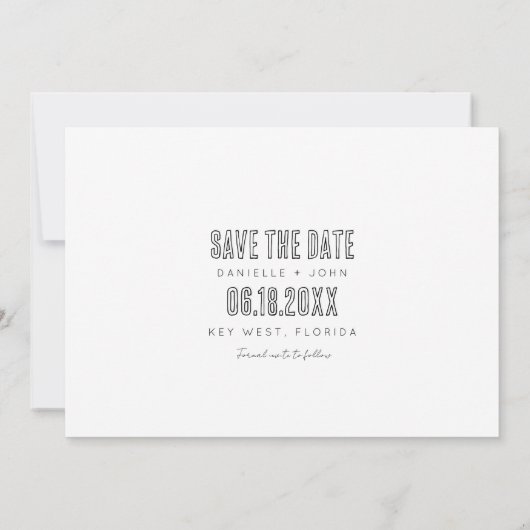Florida Keys Beach Wedding Save the Date Aankondiging (Achterkant)