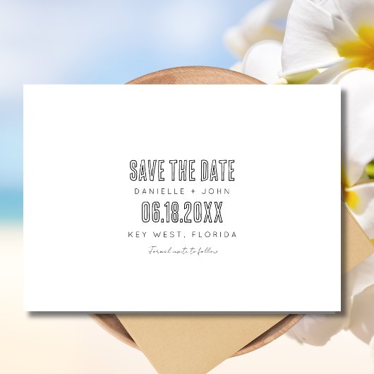 Florida Keys Beach Wedding Save the Date Aankondiging