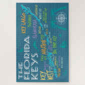 Florida Keys Colorful Map met eilandnamen Legpuzzel (Verticaal)