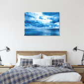 Florida Keys Deep Blue Ocean Cloudy Sky Scene Canvas Afdruk (Insitu (Slaapkamer))