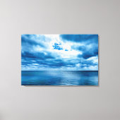 Florida Keys Deep Blue Ocean Cloudy Sky Scene Canvas Afdruk (Voorkant)