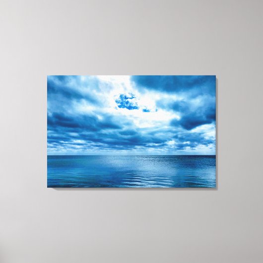 Florida Keys Deep Blue Ocean Cloudy Sky Scene Canvas Afdruk (Voorkant)