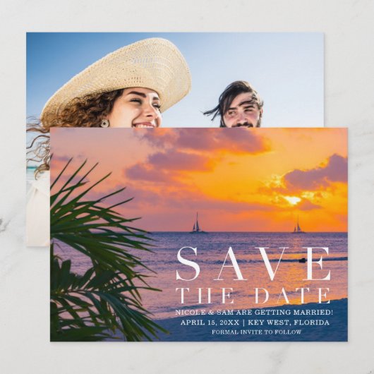 Florida Keys Destination Wedding Save the Date (Voorkant / Achterkant)