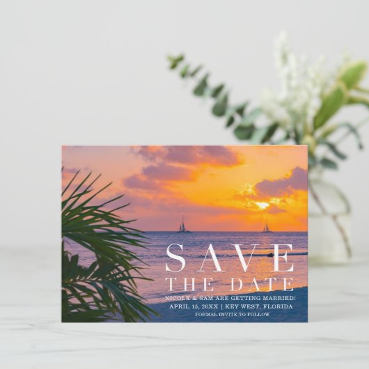 Florida Keys Destination Wedding Save the Date (Staand voorkant)