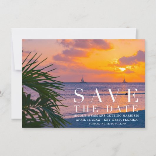 Florida Keys Destination Wedding Save the Date (Voorkant)