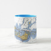 Florida Keys, Duck Key Nautical Chart Coffee Mok (Midden)