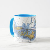 Florida Keys, Duck Key Nautical Chart Coffee Mok (Voorkant links)