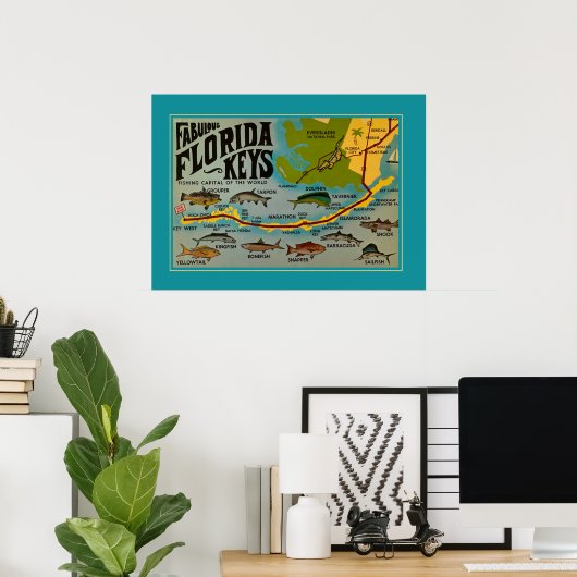 Florida Keys Fish Poster (Thuiskantoor)