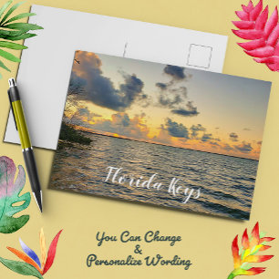 Florida Keys Golden Sun Down Sunset Briefkaart