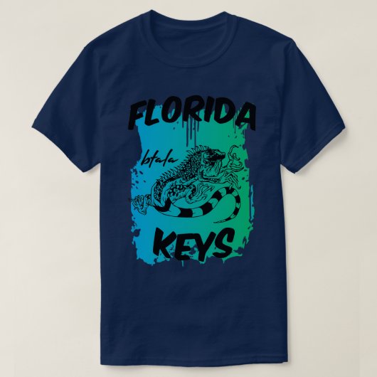 Florida Keys Iguana Design T-shirt (Design voorkant)