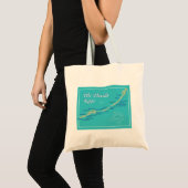 Florida Keys Kaart Illustratie Tote Bag (Voorkant (product))