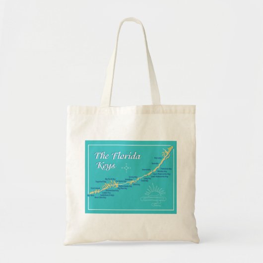 Florida Keys Kaart Illustratie Tote Bag (Voorkant)