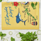 Florida Keys Kaart Keukenhanddoek (Gevouwen)