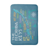 Florida Keys kaart met kleurrijke namen Badmat (Voorkant Verticaal)