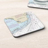 Florida Keys Kaart Onderzetters (Linkerzijde)