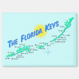 Florida Keys Kaart retro stijl illustratie Magneet