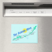 Florida Keys Kaart retro stijl illustratie Magneet (Insitu (Vaatwasser))