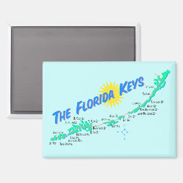 Florida Keys Kaart retro stijl illustratie Magneet