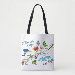 Florida Keys Kaart Schouder Tote Bag