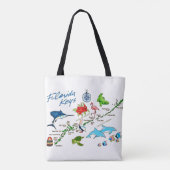 Florida Keys Kaart Schouder Tote Bag (Achterkant)