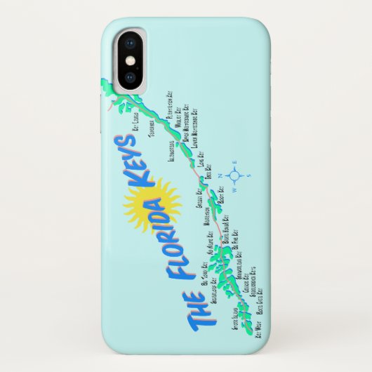 Florida Keys-kaartretro Case-Mate iPhone Case (Achterkant)