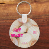 Florida Keys Key West Compass Sea Shells Beach Sleutelhanger (Voorkant)