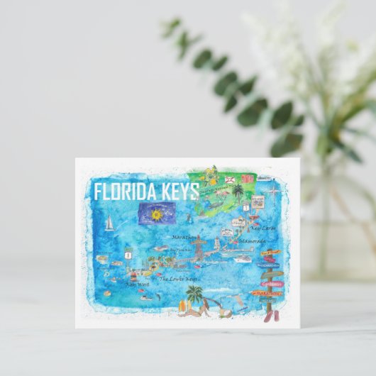 Florida Keys Key West Marathon Key Largo Briefkaar Briefkaart (Staand voorkant)