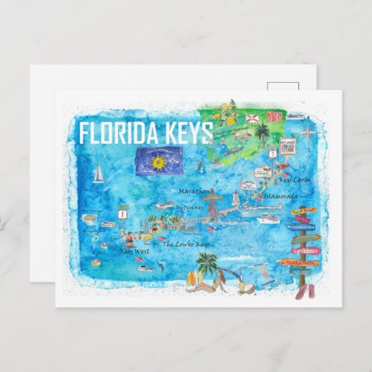 Florida Keys Key West Marathon Key Largo Briefkaar Briefkaart (Voorkant / Achterkant)