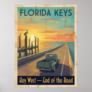 Florida Keys Key West Vintage Retro Reizen Poster