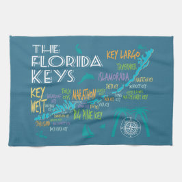 Florida Keys lollige kaart van de eilanden Theedoek