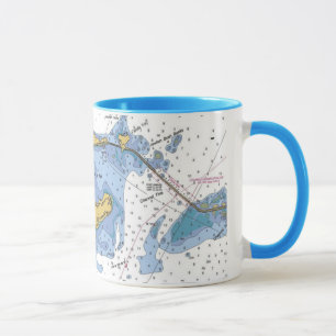 Florida Keys, Long Key Nautical Chart Coffee Mok