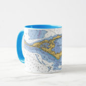 Florida Keys, Long Key Nautical Chart Coffee Mok (Voorkant links)