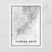 Florida Keys Map Briefkaart (Voorkant)