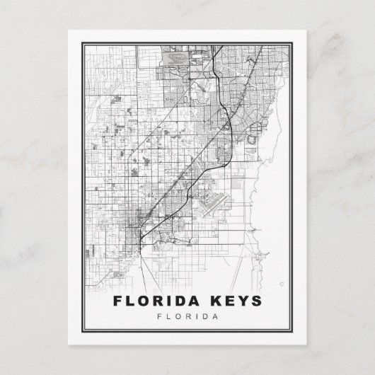 Florida Keys Map Briefkaart (Voorkant)
