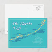 Florida Keys Map Briefkaart (Voorkant / Achterkant)