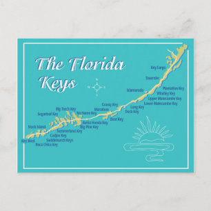 Florida Keys Map Briefkaart