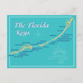 Florida Keys Map Briefkaart (Voorkant)