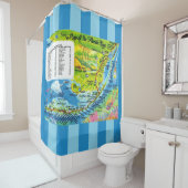 Florida Keys Map Douchegordijn (In situ)