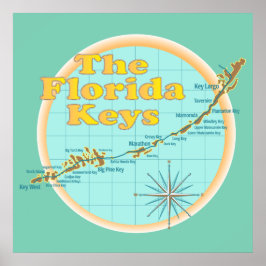 Florida Keys Map illustratie Poster