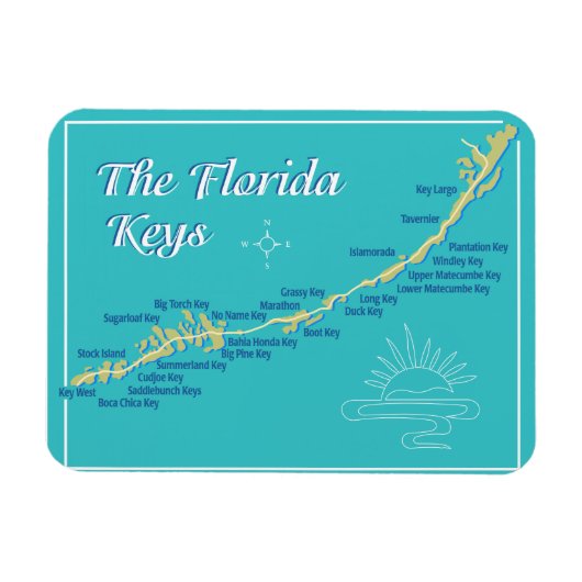 Florida Keys Map Magneet (Horizontaal)